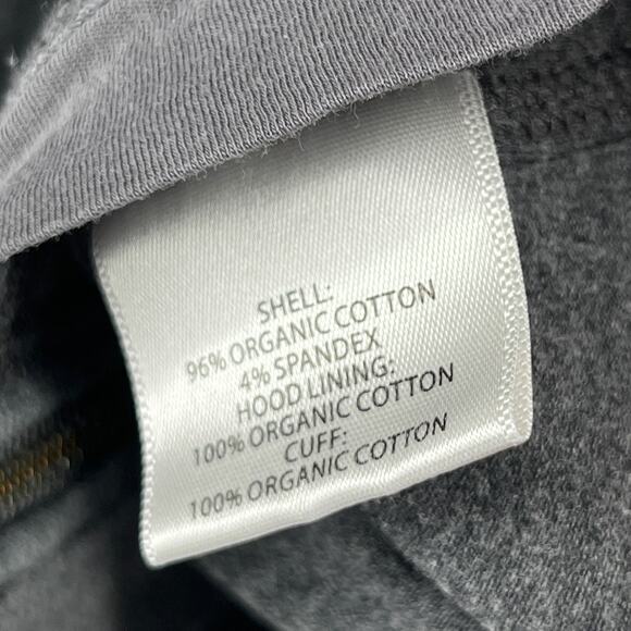 EILEEN FISHER Jacket M Stretch Organic Cotton Hoodie Full Zip Asymmetric Gray - Picture 12 of 15